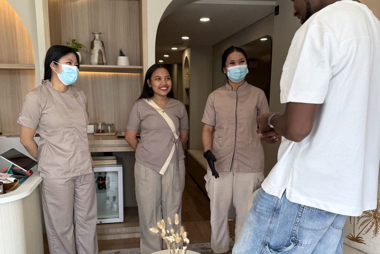 The Asha Wellness & Spa team at reception